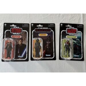 Star Wars Retro Collection Darth Vader Anakin Mandalorian Figure Lot Sealed